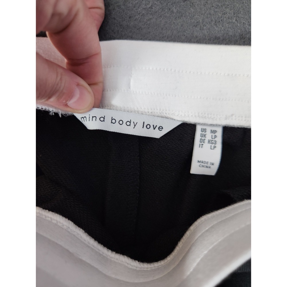 Mind Body Love Yoga Lounge Pants Side Stripe Snap Drawstring Peace World MP NWOT - Picture 9 of 12